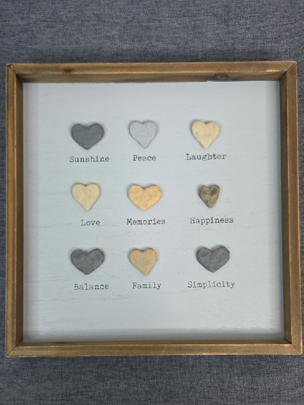 Framed Heart Sentiment Wall Art - Neutral Hearts - Home Accents